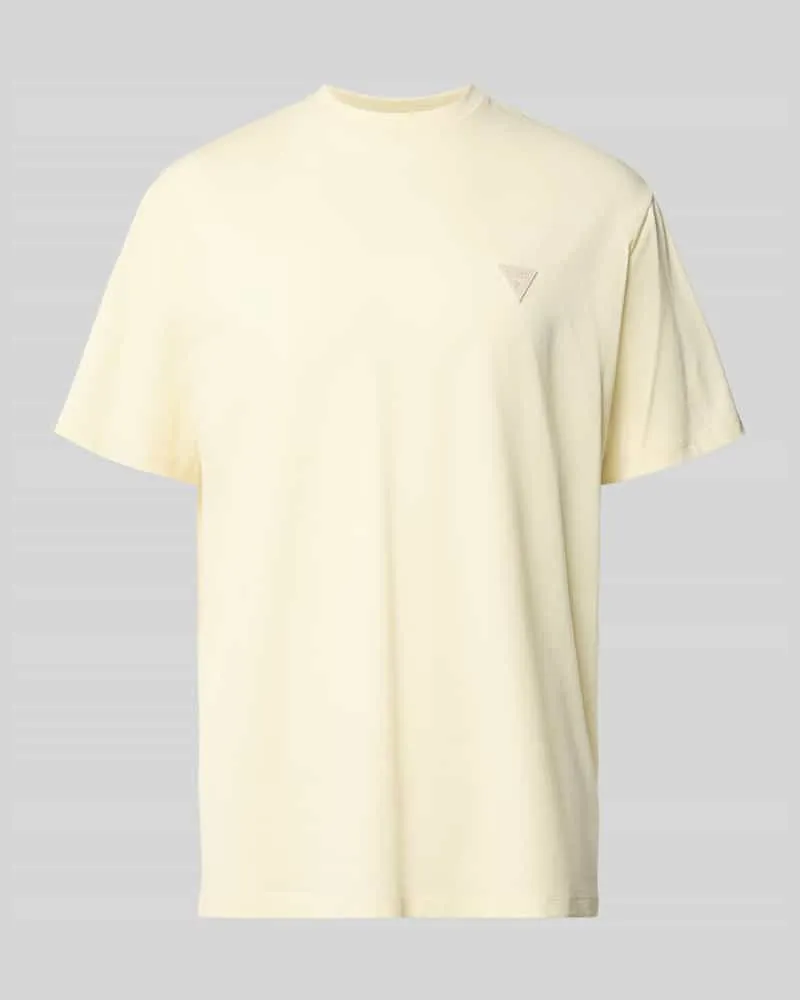 Guess T-Shirt mit Logo und Rundhalsausschnitt Hellgelb