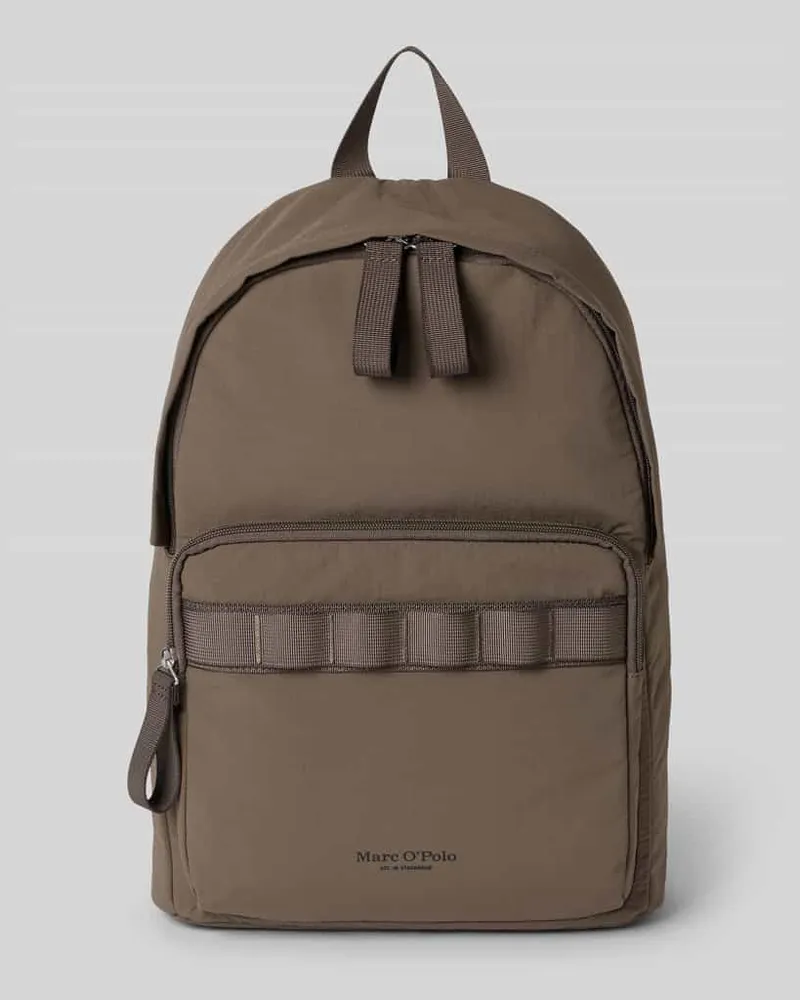 Marc O'Polo Rucksack mit Label Print Dunkelbraun
