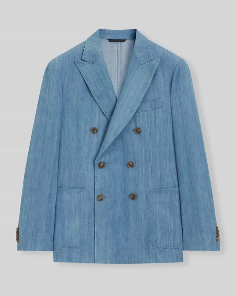 HUGO BOSS Regular Fit Sakko aus reiner Baumwolle Modell 'C-HANRY Hellblau