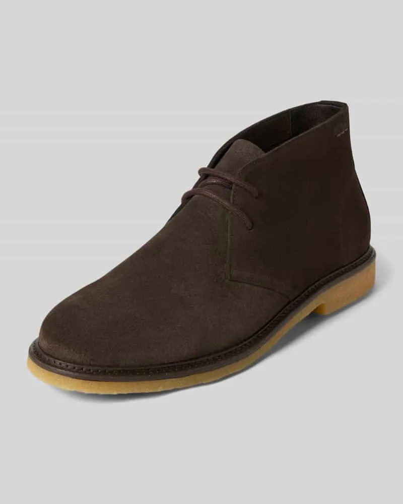 HUGO BOSS Boots aus echtem Veloursleder Modell 'KOPE Dunkelbraun