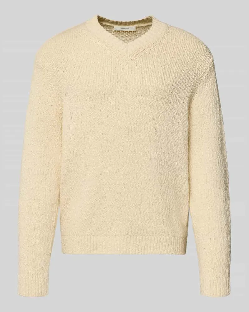 Selected Homme Regular Fit Strickpullover aus reiner Bio-Baumwolle Modell 'ANGUS Offwhite