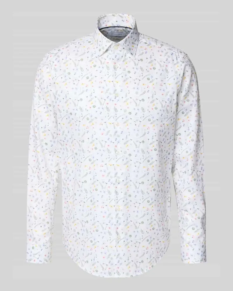 Christian Berg Regular Fit Business-Hemd aus Baumwolle mit Kentkragen Weiss