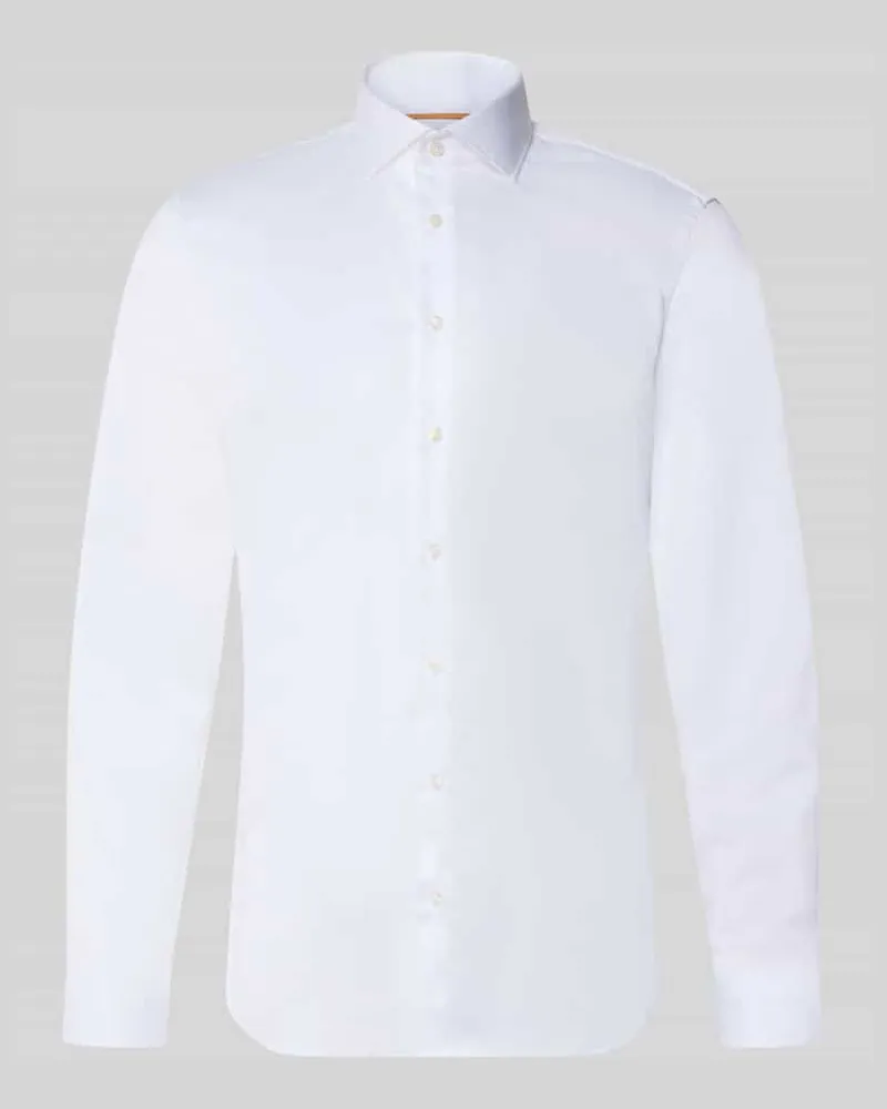 JAKE*S Super Slim Fit Businesshemd in Premiumqualität Weiss
