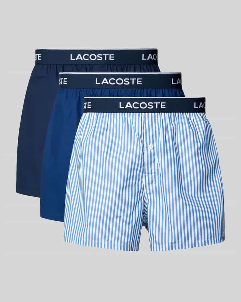 Lacoste Boxer mit elastischem Logo-Bund im 3er-Pack Marine