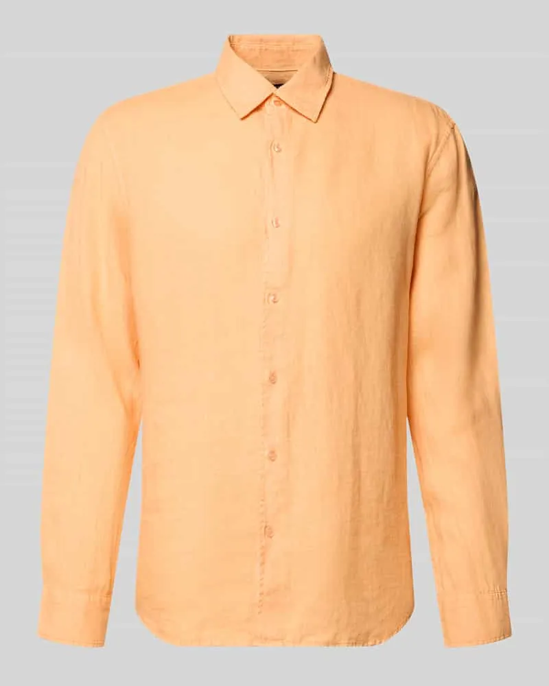 McNeal Leinenhemd mit Kentkragen Lachs
