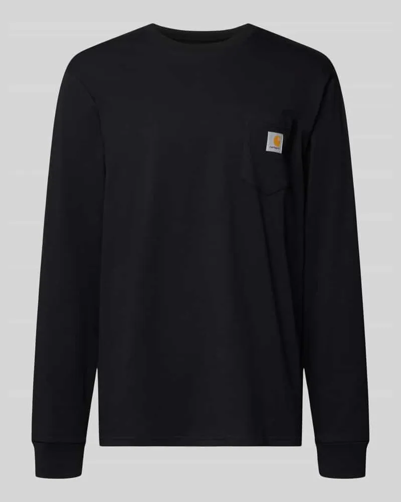 Carhartt WIP Longsleeve mit Brusttasche und Label-Detail Black