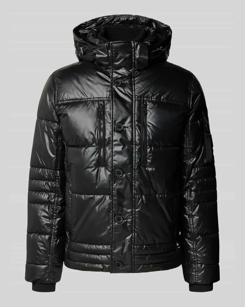 Tom Tailor Regular Fit Steppjacke mit abnehmbarer Kapuze Black