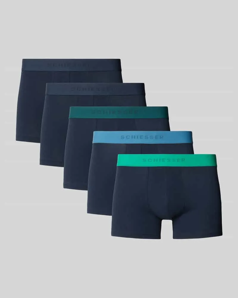 Schiesser Slim Fit Trunks aus Baumwoll-Mix Marine