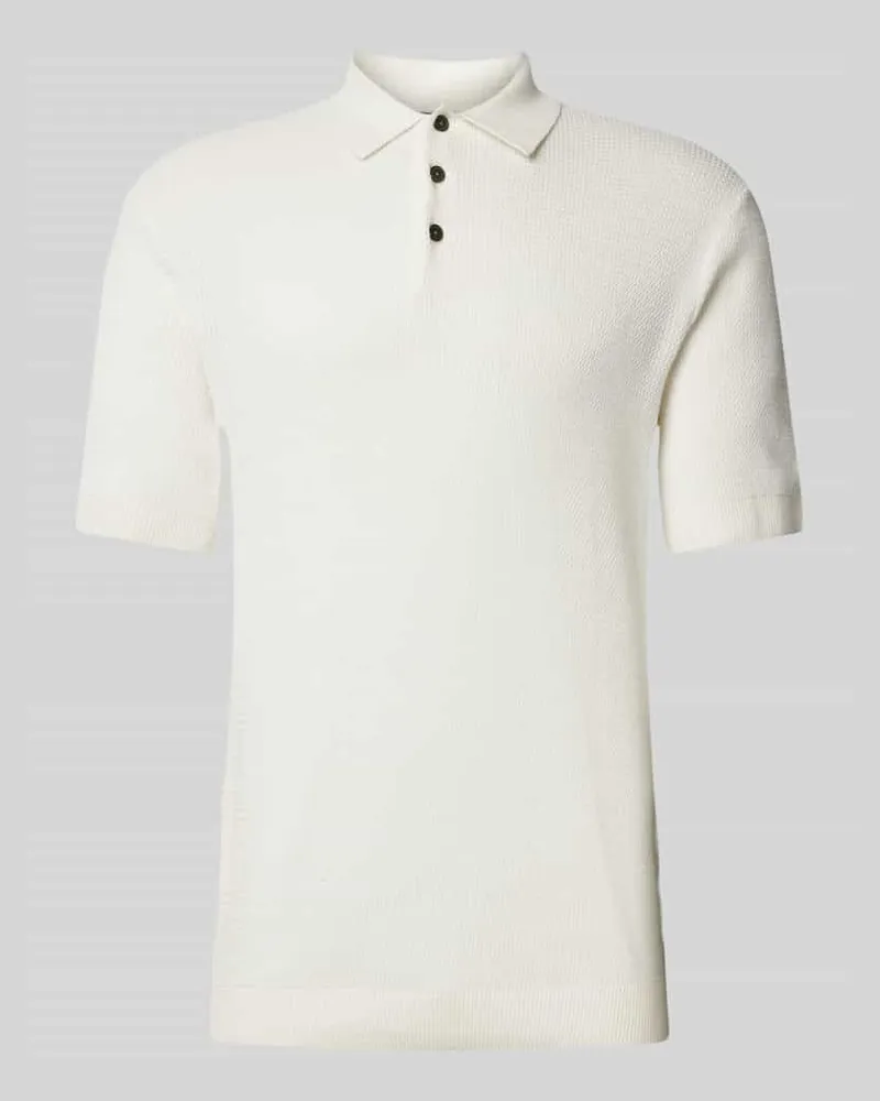 Jack & Jones Regular Fit Poloshirt mit Strukturmuster Modell 'COOPER Weiss