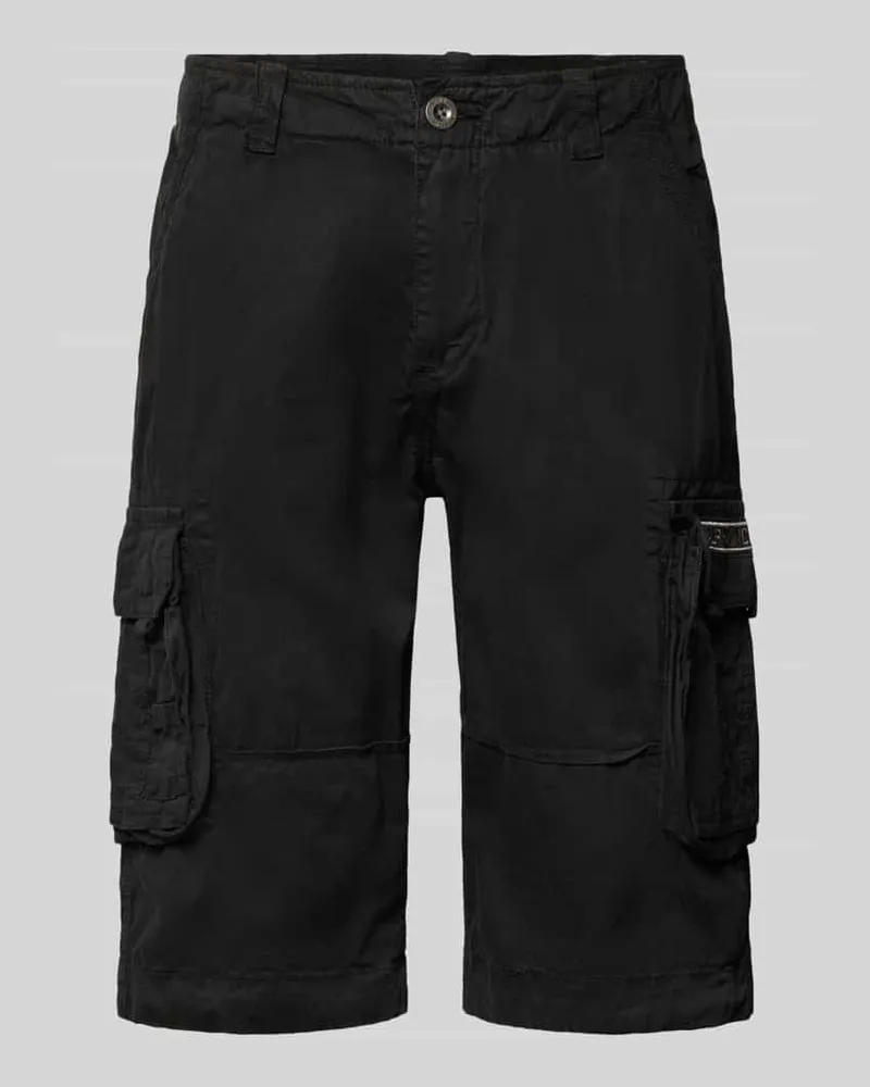 Alpha Industries Bermudas mit Pattentaschen und Logo-Stitching Black