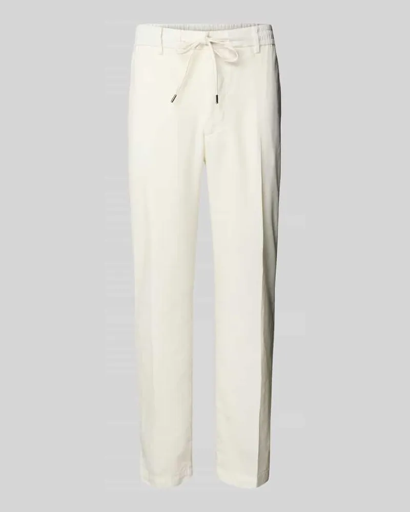 HUGO BOSS Regular Tapered Fit Leinenhose mit Tunnelzug Modell 'Kane 