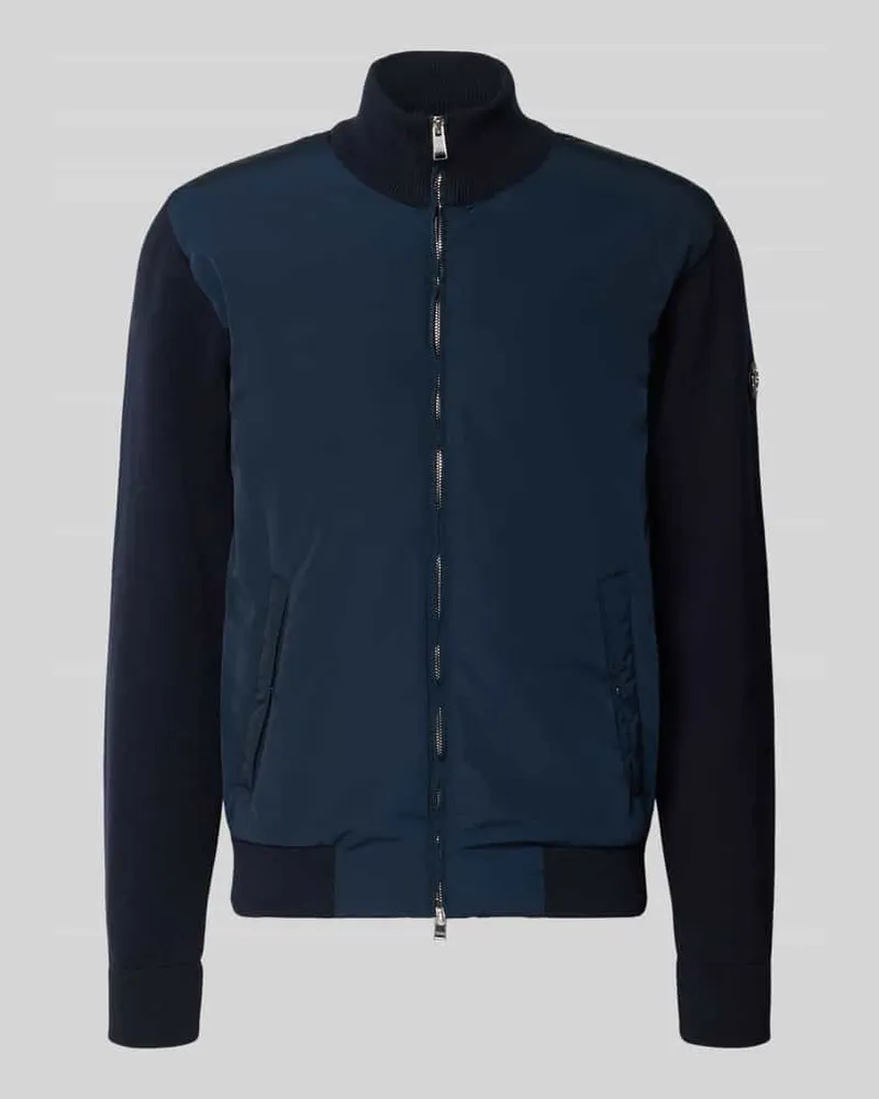 HUGO BOSS Regular Fit Strickjacke aus reiner Baumwolle Modell 'IBAIO Marine