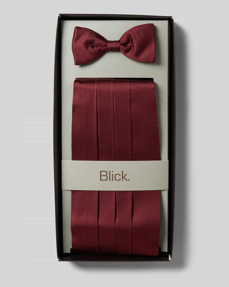 Blick Kummerbund aus Seide mit Fliege Bordeaux