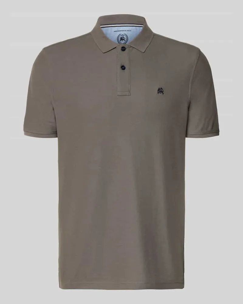 Lerros Regular Fit Poloshirt mit Logo-Stitching Modell 'Performance Dunkelgrau