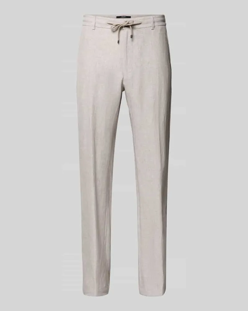 JOOP! Slim Fit Leinenhose mit Tunnelzug Modell 'Sake Beige