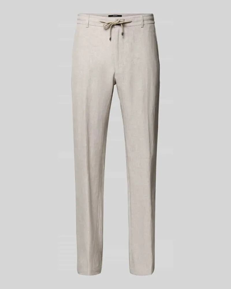 JOOP! Slim Fit Leinenhose mit Tunnelzug Modell 'Sake Beige