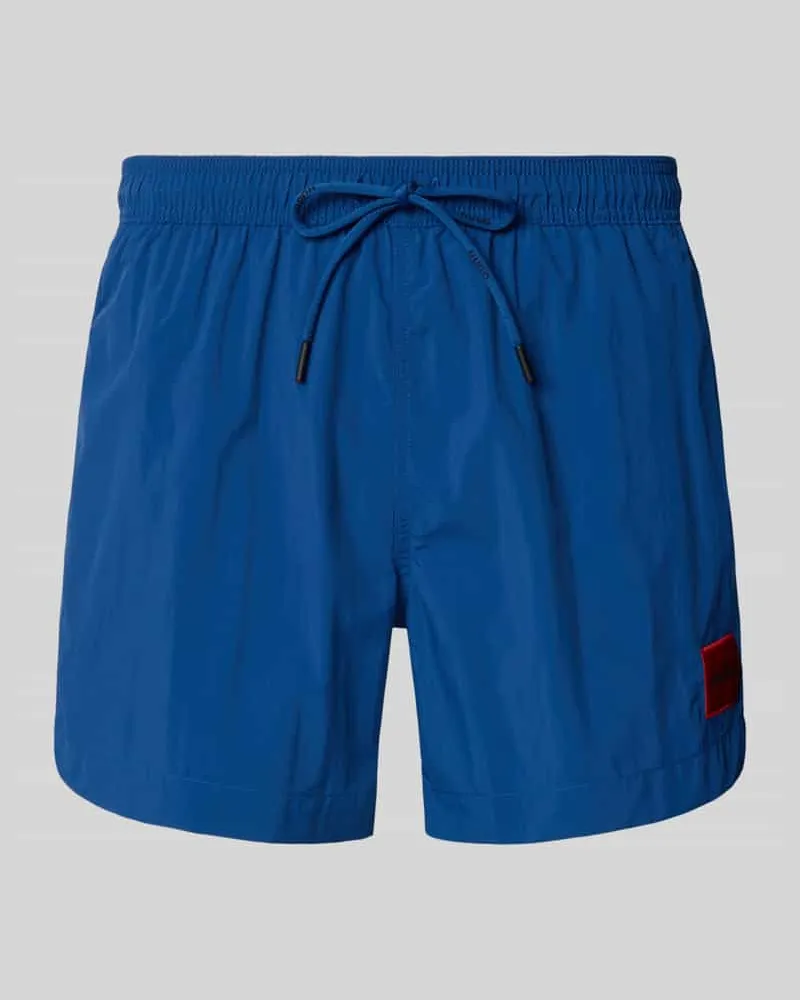 HUGO BOSS Badeshorts mit Label-Patch Modell 'DOMINICA Marine