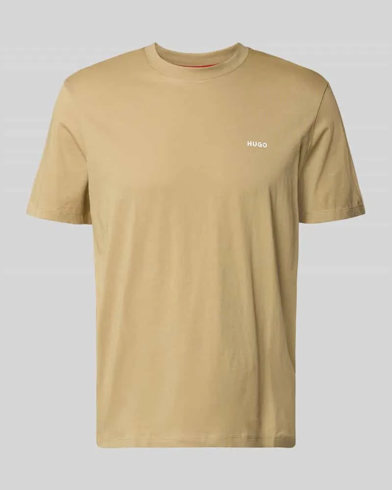 HUGO BOSS Regular Fit T-Shirt aus reiner Baumwolle Modell 'DERO222 Beige