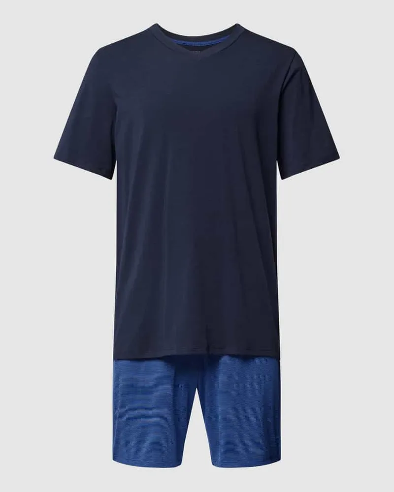 Schiesser Pyjama in Two-Tone-Machart 