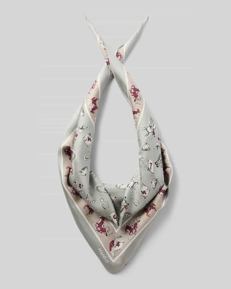 HUGO BOSS Tuch aus Viskose-Seiden-Mix Modell 'BANDANA CM 60X60 Mint