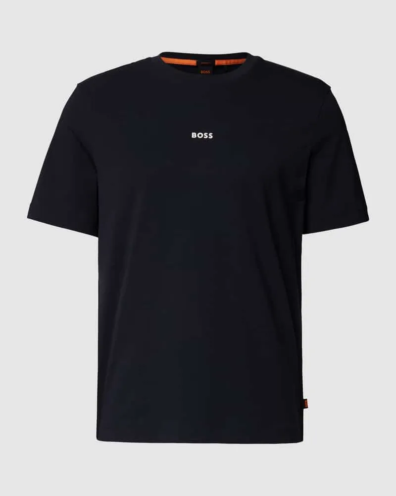HUGO BOSS T-Shirt mit Label-Print Marine
