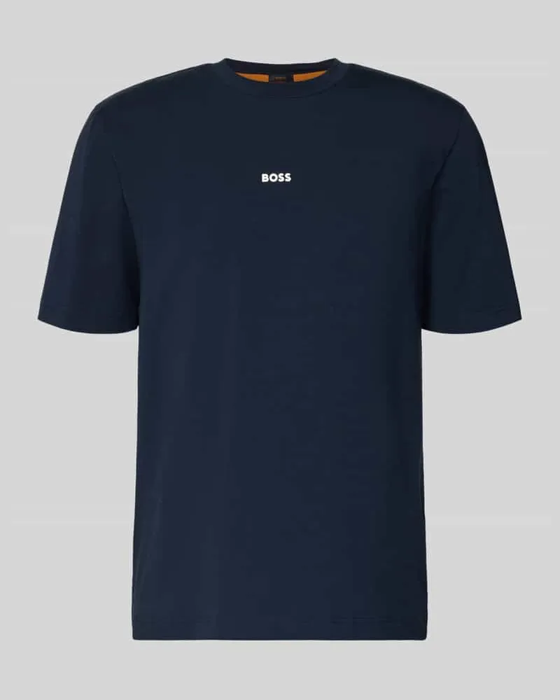 HUGO BOSS T-Shirt mit Label-Print Marine