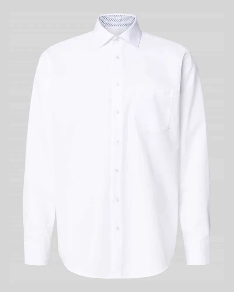 Seidensticker Regular Fit Business-Hemd mit Kentkragen Weiss