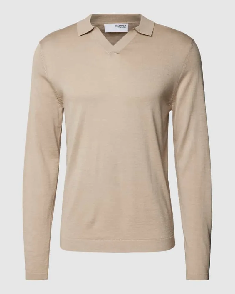 Selected Homme Pullover mit Polokragen in unifarbenem Design 