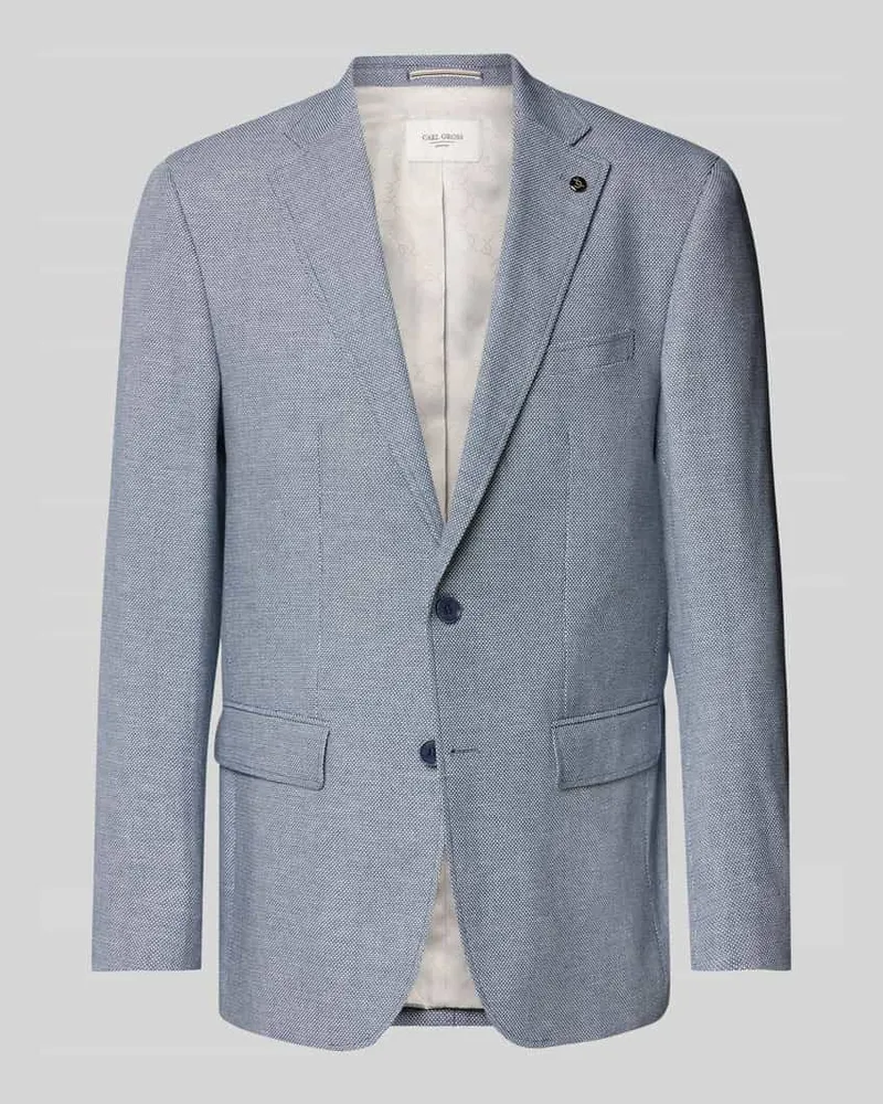 Carl Gross Regular Fit Sakko aus Baumwoll-Leinen-Mix Modell 'Theo Blau