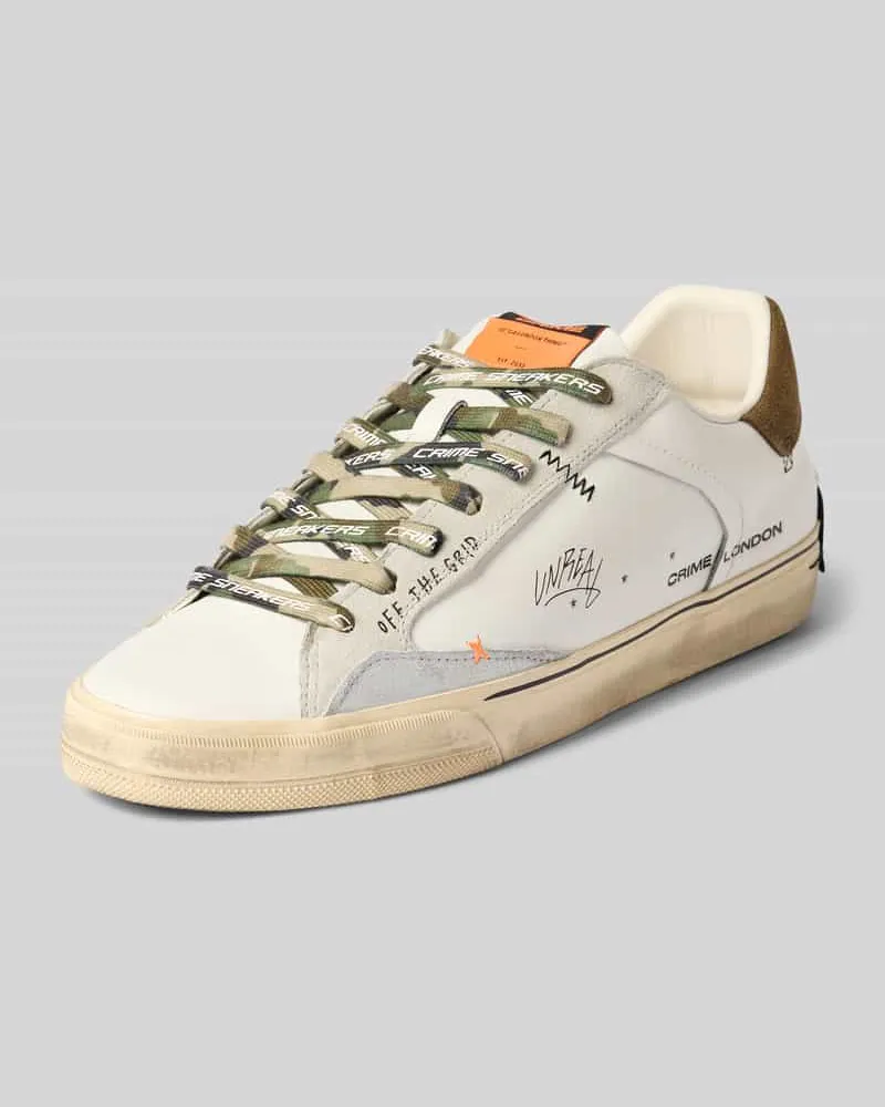 Crime Sneaker mit Label-Print Weiss