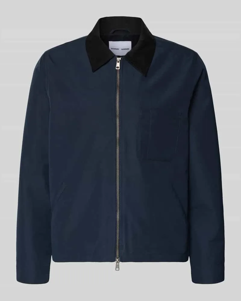 Samsøe & Samsøe Jacke mit Kentkragen in Cord-Optik Modell 'ROBIN Dunkelblau