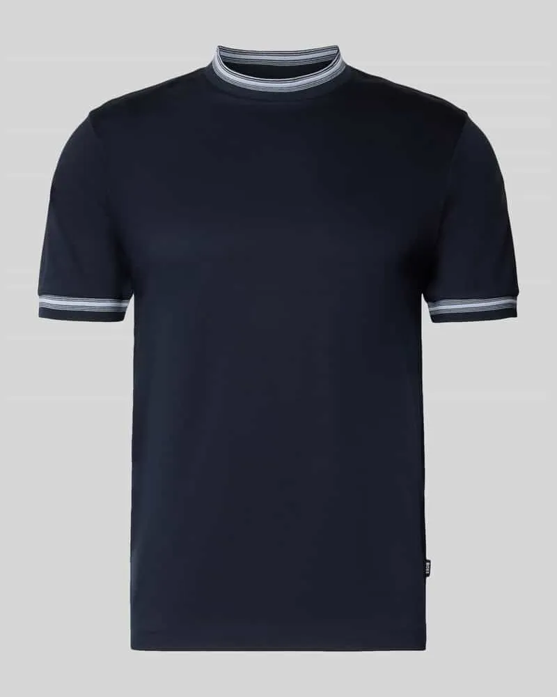 HUGO BOSS Slim Fit T-Shirt aus reiner Baumwolle Modell 'TESSLER 202 Marine