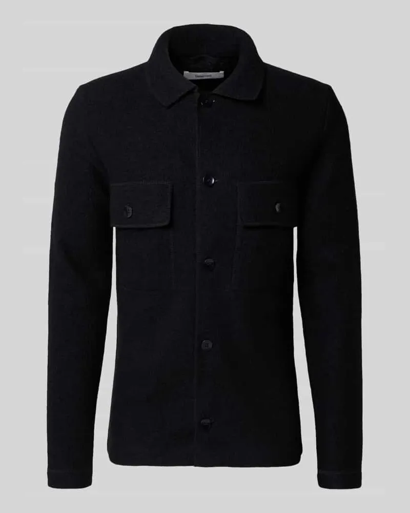 Selected Homme Regular Fit Hemdjacke aus reiner Wolle Modell 'NEALY Black