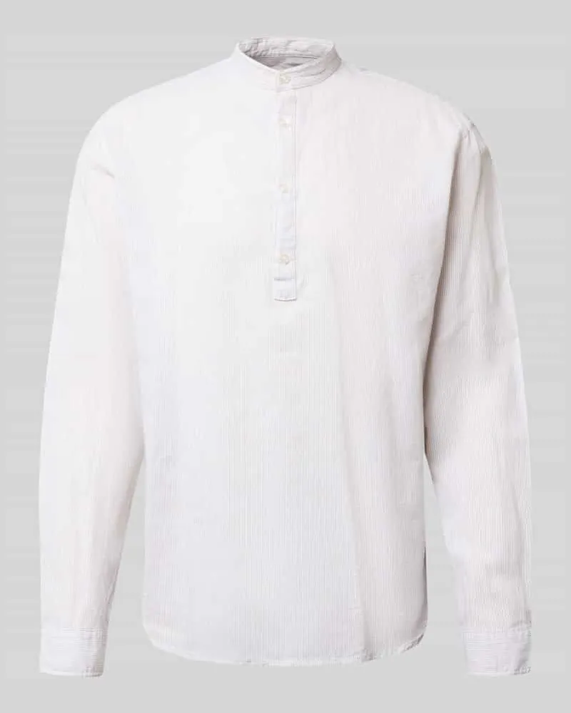 McNeal Regular Fit Freizeithemd aus Leinen-Baumwoll-Mix Kitt