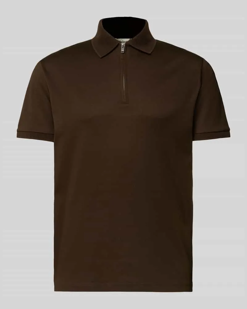 Selected Homme Regular Fit Poloshirt aus Baumwoll-Mix Modell 'FAVE Schoko