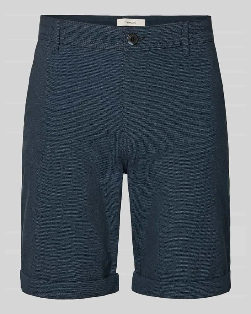 Selected Homme Slim Fit Chinoshorts aus Baumwoll-Mix Modell 'LUTON Marine