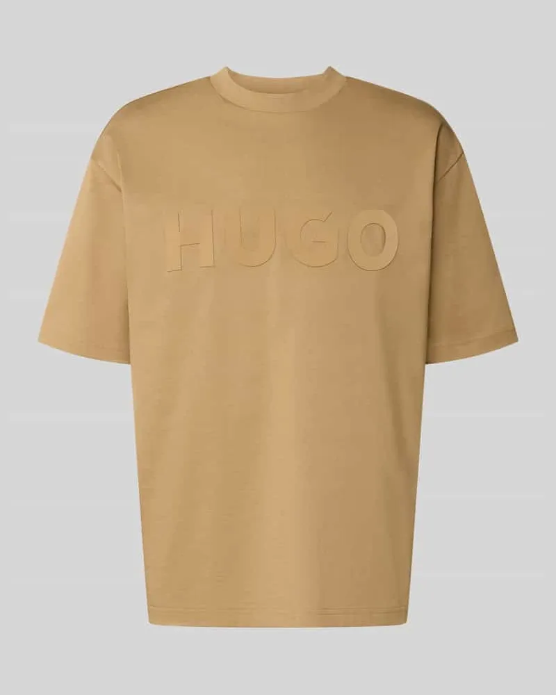 HUGO BOSS Regular Fit T-Shirt aus reiner Baumwolle Modell 'Dinkee Beige