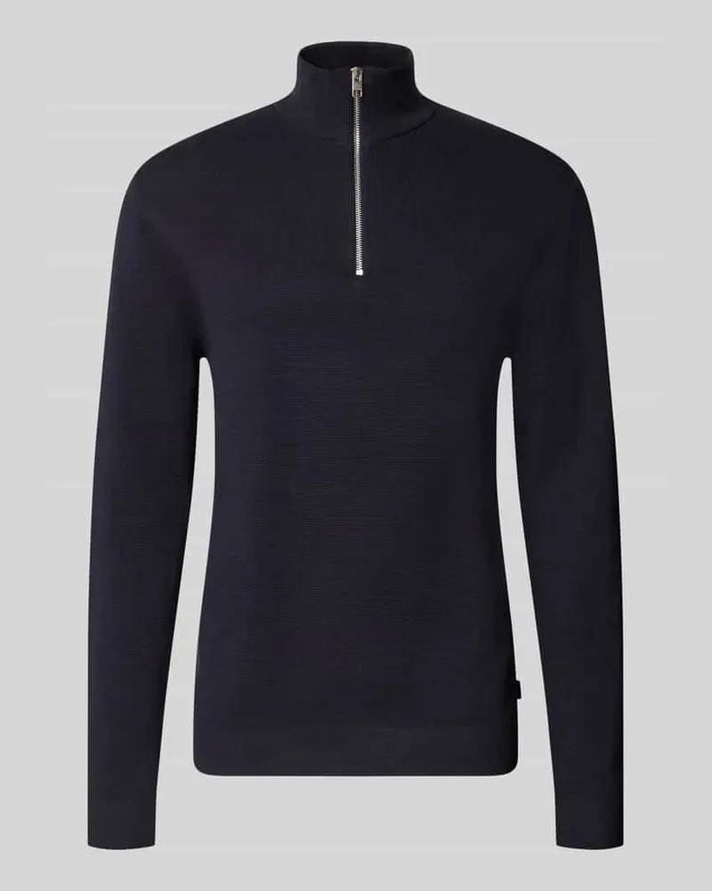 Jack & Jones Slim Fit Pullover aus reiner Baumwolle Modell 'MILANO Dunkelblau