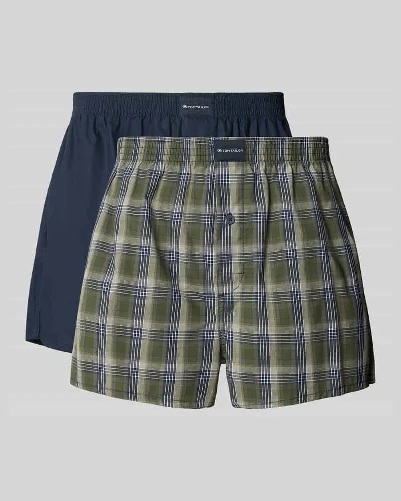 Tom Tailor Boxershorts aus reiner Baumwolle im 2er-Pack Dunkelgruen