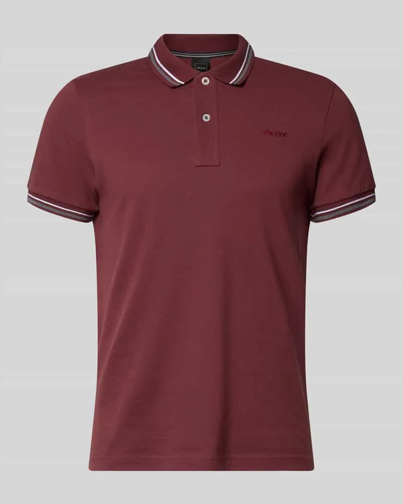 Geox Slim Fit Poloshirt mit Kontraststreifen Bordeaux