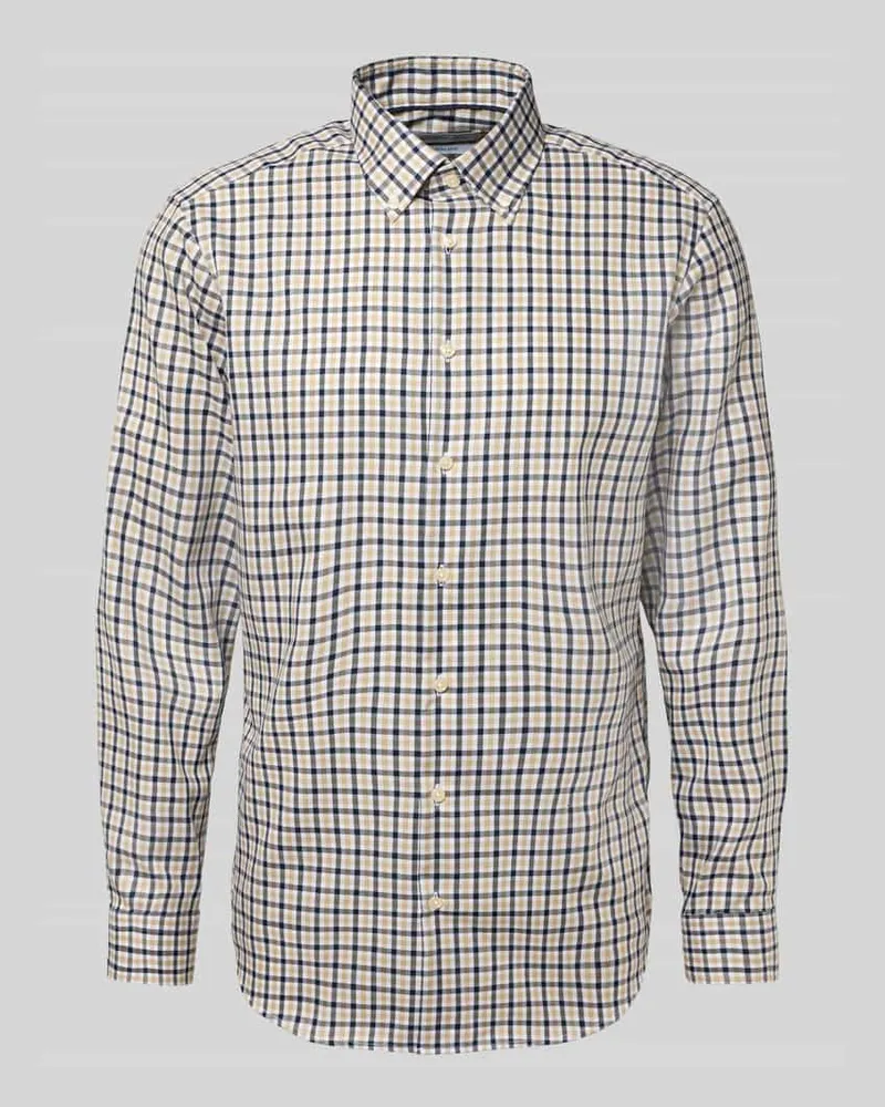 Christian Berg Regular Fit Business Hemd aus Baumwolle Sand