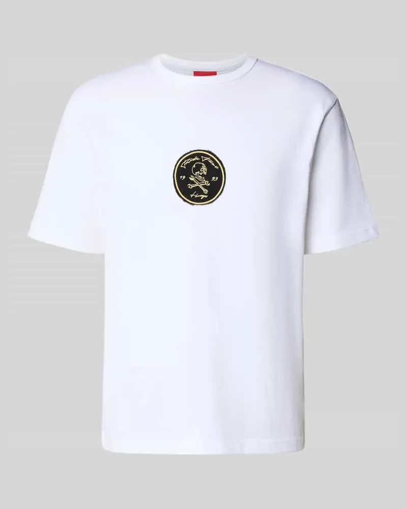 HUGO BOSS Regular Fit T-Shirt aus reiner Baumwolle Modell 'DOBUL Weiss