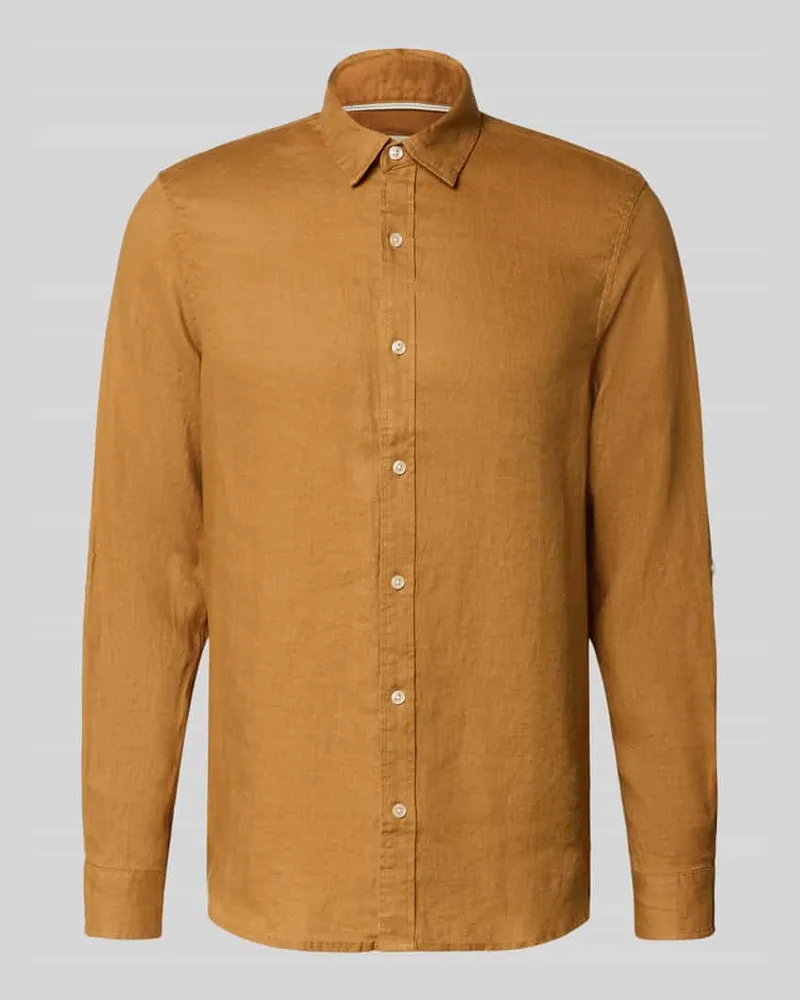 Scotch&Soda Regular Fit Leinenhemd mit Kentkragen Hazel