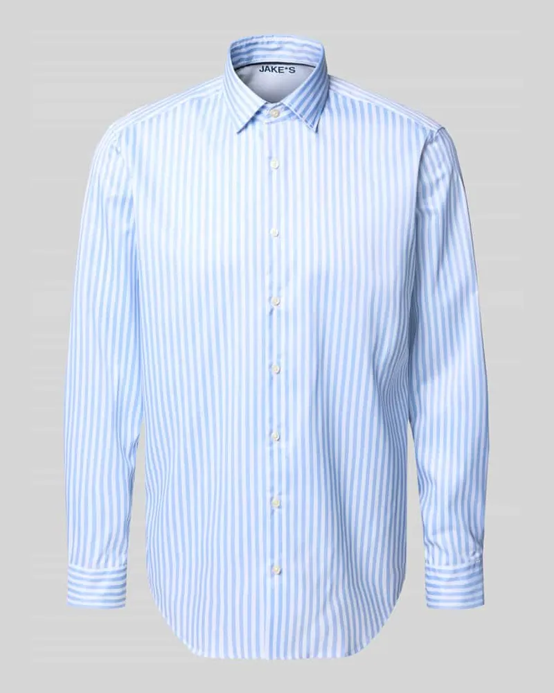 JAKE*S Regular Fit Business-Hemd mit Kentkragen Bleu