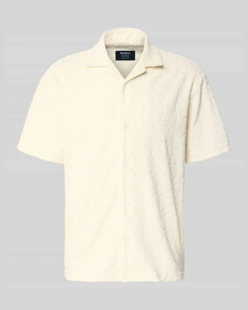 McNeal Regular Fit Freizeithemd mit Strukturmuster Ecru