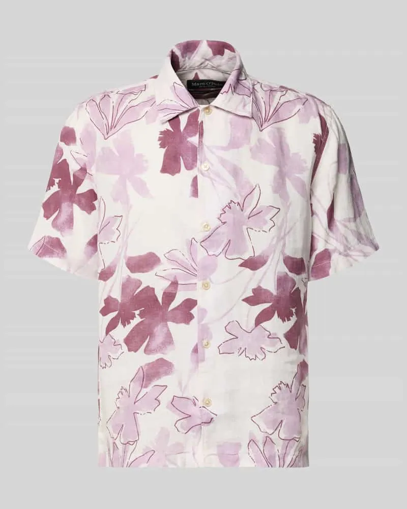 Marc O'Polo Relaxed Fit Freizeithemd aus reinem Leinen Hellrot