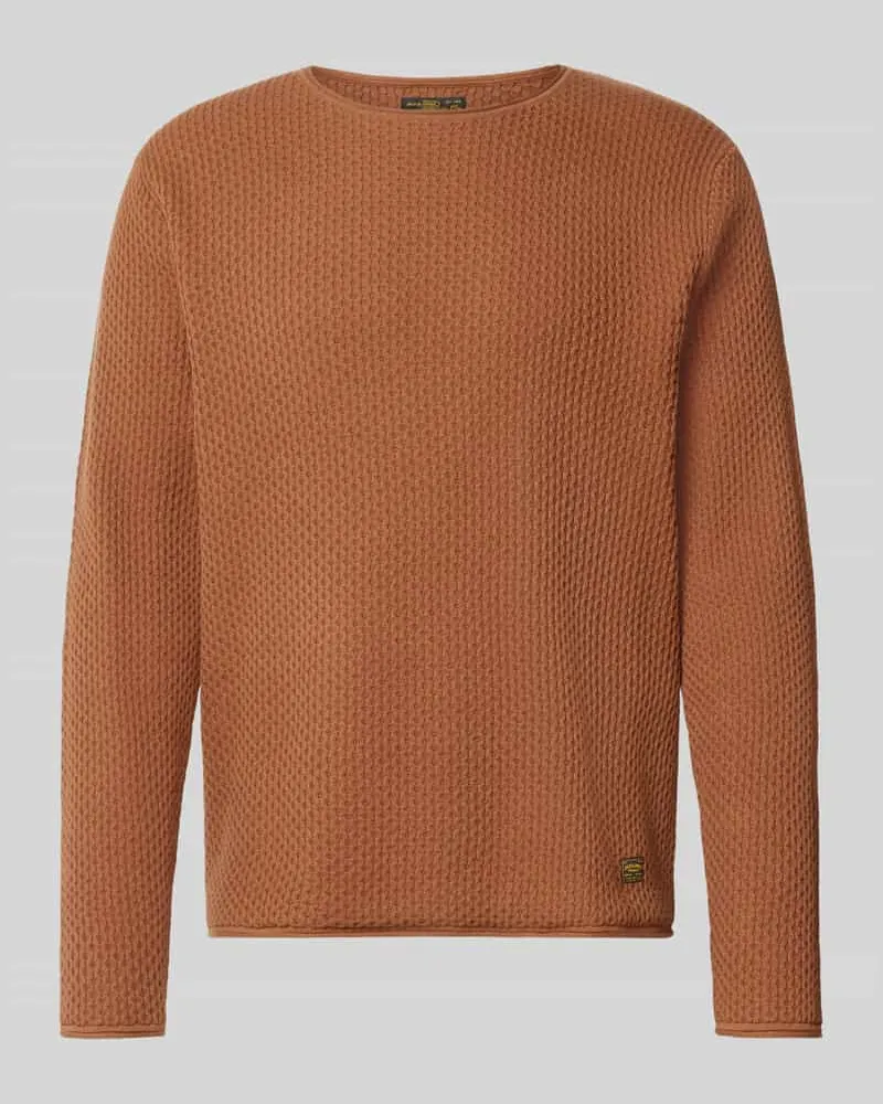 Jack & Jones Strickpullover mit Struktur-Muster Modell 'BLUMASON Orange