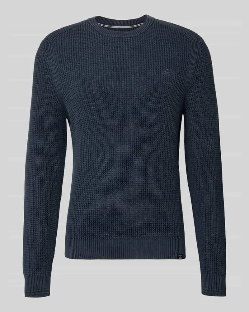 Lerros Regular Fit Pullover in Strick-Optik Marine