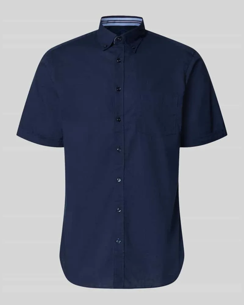 Christian Berg Regular Fit Freizeithemd mit Button-Down-Kragen Marine