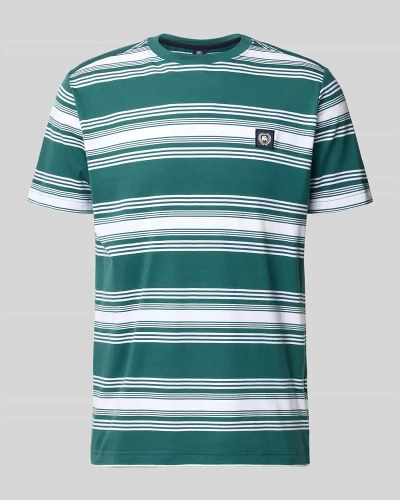 Lerros T-Shirt mit Label-Patch und Rundhalsausschnitt Gruen